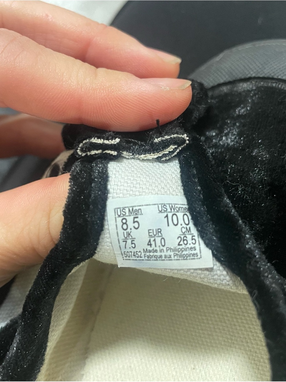 Vans Black Velvet Mary Jane T-strap Slip-Ons - Picture 5 of 5